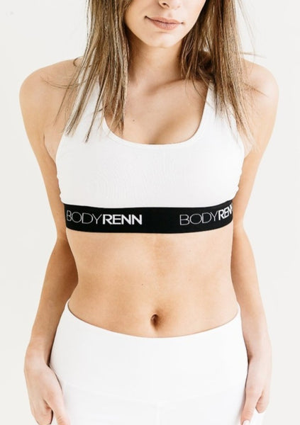 Now & Renn White Sports Bra