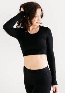 La Femme Renn Black Crop Top