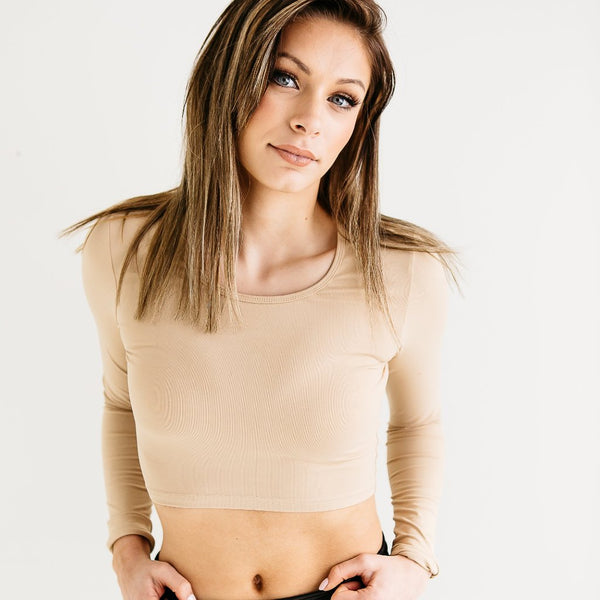 La Femme Renn Nude Crop Top