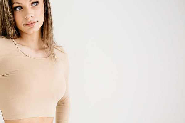 La Femme Renn Nude Crop Top